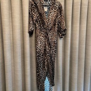 Lucca cover up cheetah print v-neck dress. Size Small.  NWT